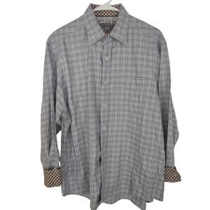 Johnston & Murphy Button Down Shirt Large Flip cuff Business Causal Classic